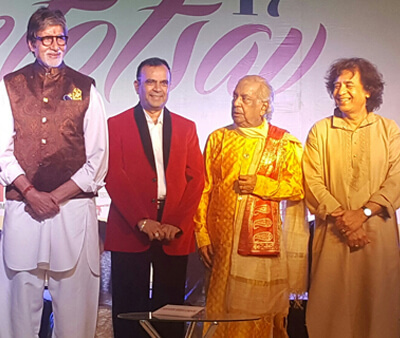 Yogesh Lakhani among guests at a cultural festival in Mumbai